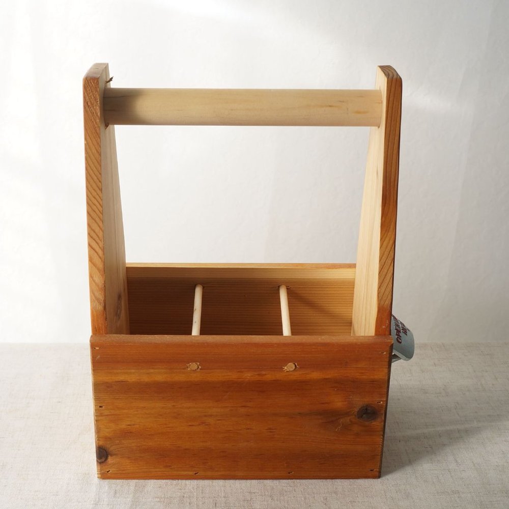 Meriwether 6-pack Wooden Carrier Holder with Opener